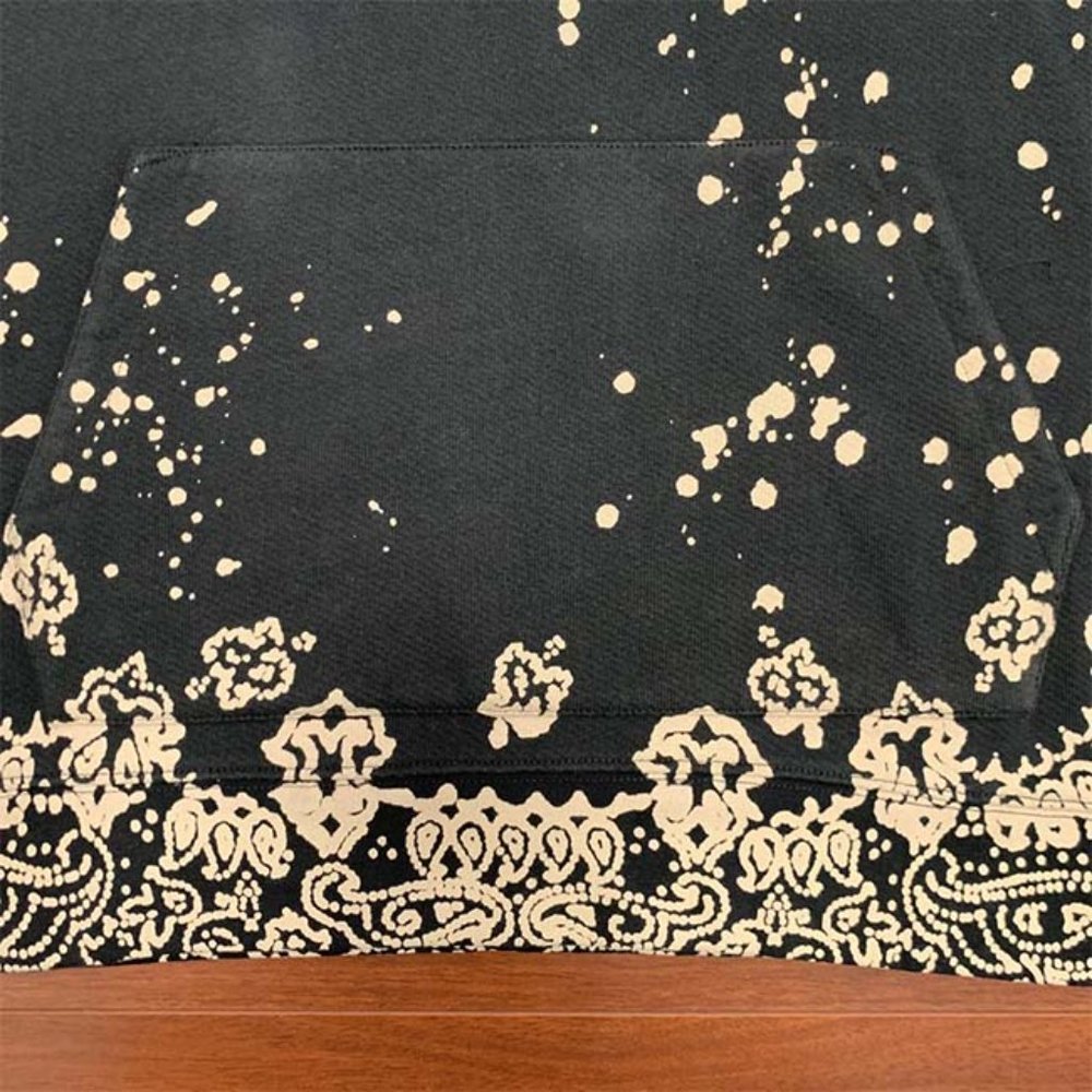 Amiri Logo Embroidered Bandana Print Hoodie - Black - Picture 11 of 12